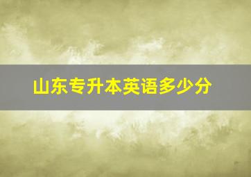 山东专升本英语多少分