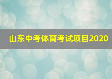 山东中考体育考试项目2020