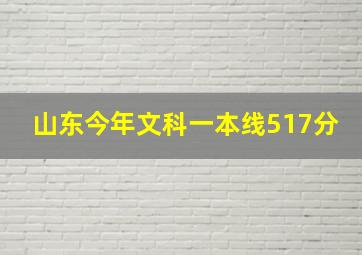 山东今年文科一本线517分