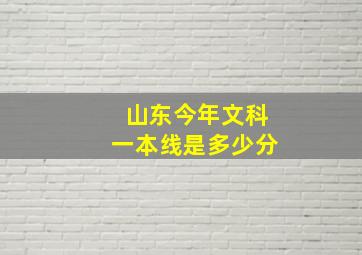 山东今年文科一本线是多少分