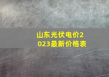 山东光伏电价2023最新价格表