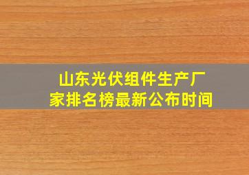 山东光伏组件生产厂家排名榜最新公布时间