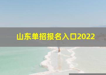 山东单招报名入口2022