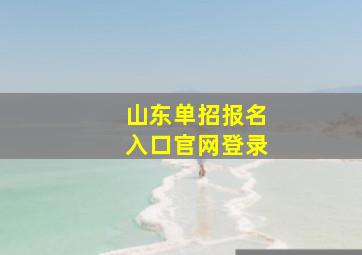 山东单招报名入口官网登录