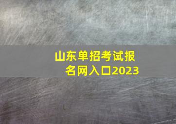 山东单招考试报名网入口2023