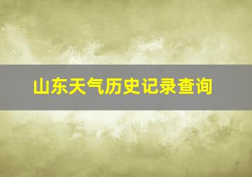 山东天气历史记录查询