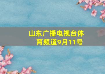 山东广播电视台体育频道9月11号