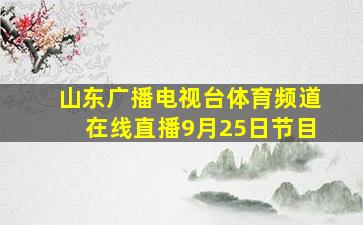 山东广播电视台体育频道在线直播9月25日节目