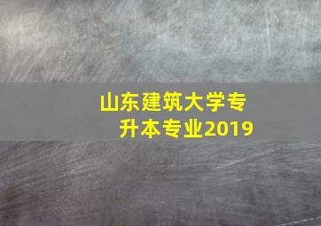 山东建筑大学专升本专业2019