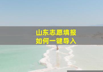 山东志愿填报如何一键导入