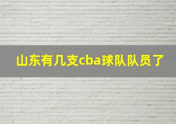 山东有几支cba球队队员了