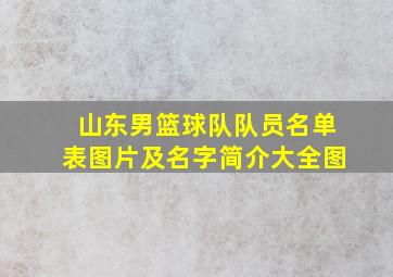 山东男篮球队队员名单表图片及名字简介大全图