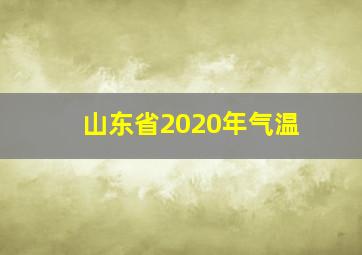 山东省2020年气温