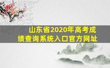 山东省2020年高考成绩查询系统入口官方网址