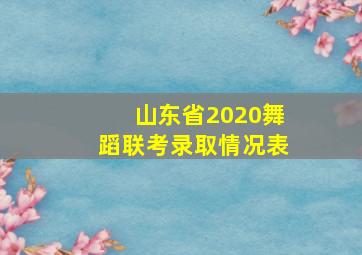 山东省2020舞蹈联考录取情况表