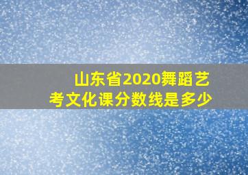 山东省2020舞蹈艺考文化课分数线是多少