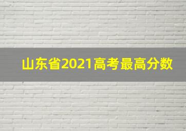 山东省2021高考最高分数