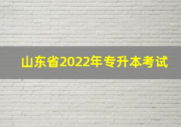 山东省2022年专升本考试