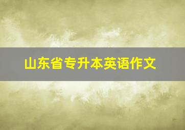 山东省专升本英语作文