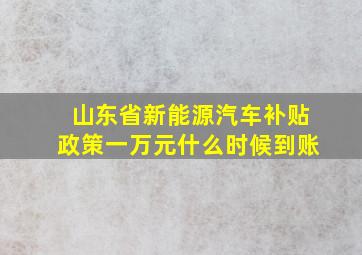 山东省新能源汽车补贴政策一万元什么时候到账