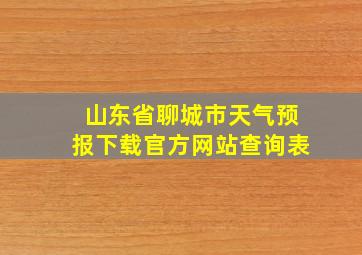 山东省聊城市天气预报下载官方网站查询表