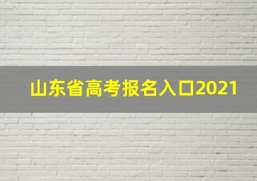 山东省高考报名入口2021