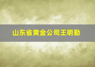 山东省黄金公司王明勤