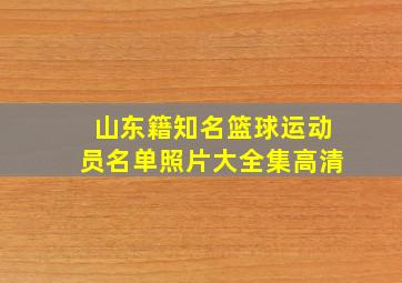 山东籍知名篮球运动员名单照片大全集高清