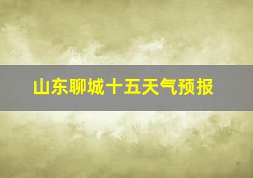 山东聊城十五天气预报