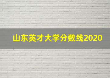 山东英才大学分数线2020