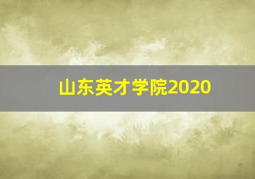 山东英才学院2020