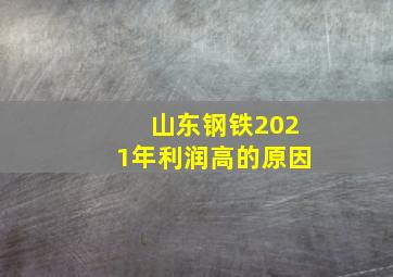 山东钢铁2021年利润高的原因