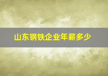 山东钢铁企业年薪多少