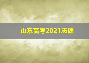 山东高考2021志愿