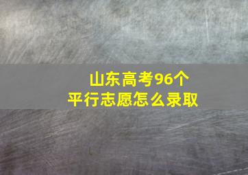 山东高考96个平行志愿怎么录取