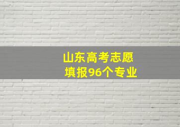 山东高考志愿填报96个专业