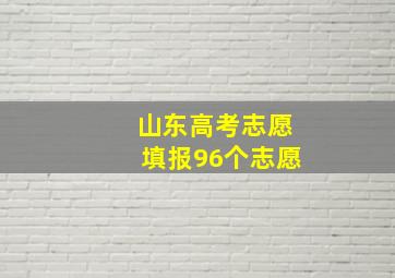 山东高考志愿填报96个志愿