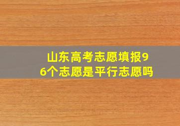 山东高考志愿填报96个志愿是平行志愿吗