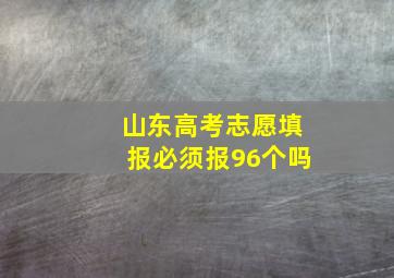 山东高考志愿填报必须报96个吗