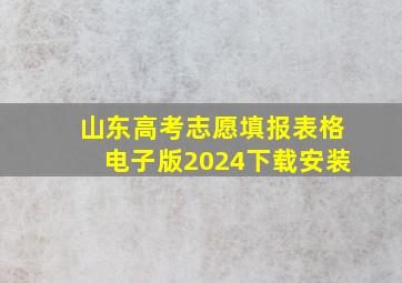 山东高考志愿填报表格电子版2024下载安装