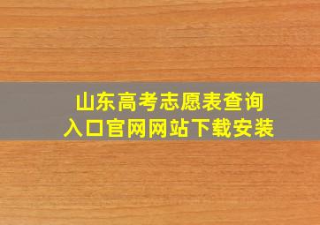 山东高考志愿表查询入口官网网站下载安装