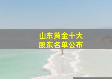 山东黄金十大股东名单公布