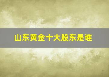 山东黄金十大股东是谁