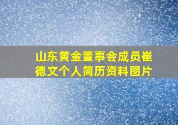 山东黄金董事会成员崔德文个人简历资料图片