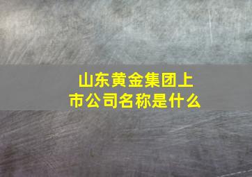 山东黄金集团上市公司名称是什么