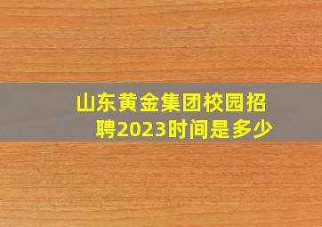 山东黄金集团校园招聘2023时间是多少