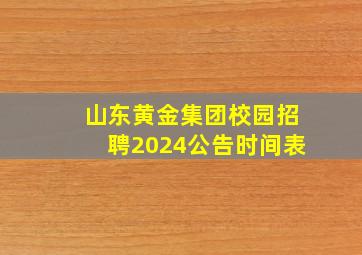 山东黄金集团校园招聘2024公告时间表