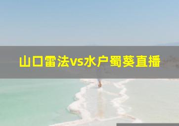 山口雷法vs水户蜀葵直播