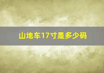 山地车17寸是多少码