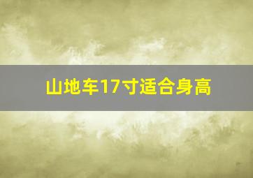 山地车17寸适合身高